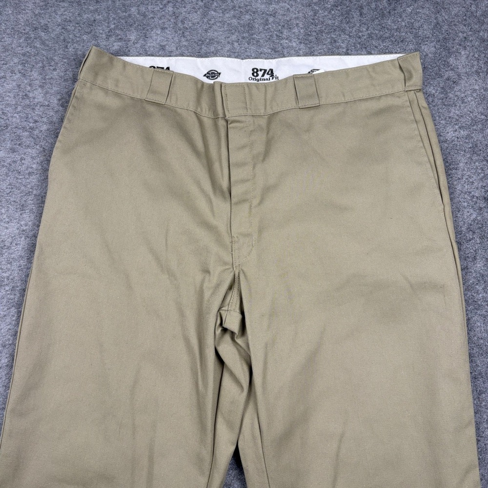 Dickies 874 Original Fit Pants Mens 40x30 Khaki Tan Workwear Chinos Office
